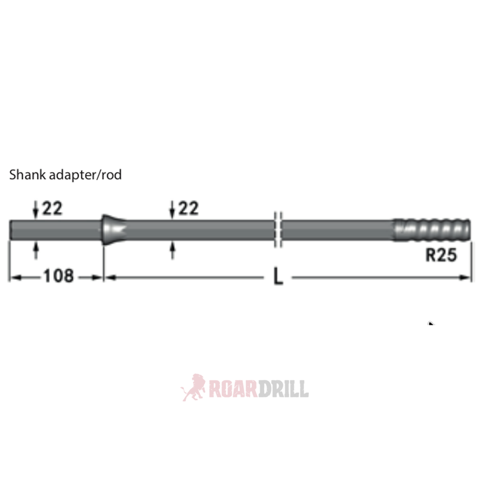 ROD (BARRA) HEX R25 22 L:610 | www.roardrill.com